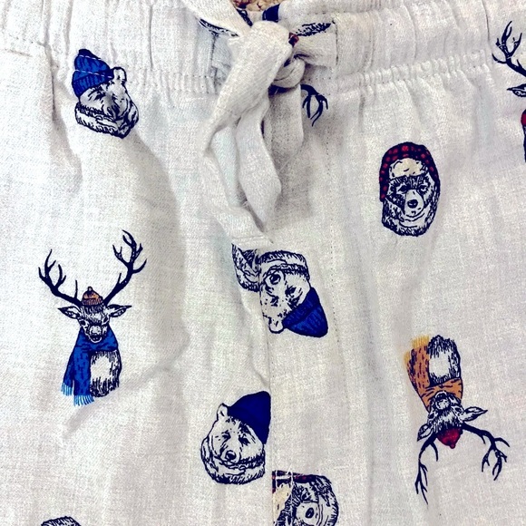 Old Navy Pajama Lounge Pants Brushed Flannel Drawstring Mens XL Winter Animals - Picture 7 of 12